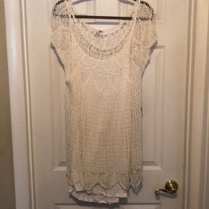 Amuse Society White Lace Mini Dress